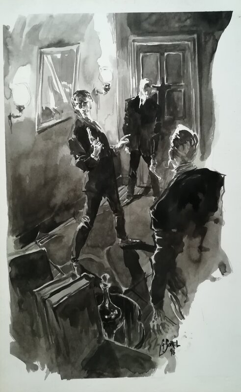 For sale - Guillaume Sorel, Conversation amicale ... - Original Illustration