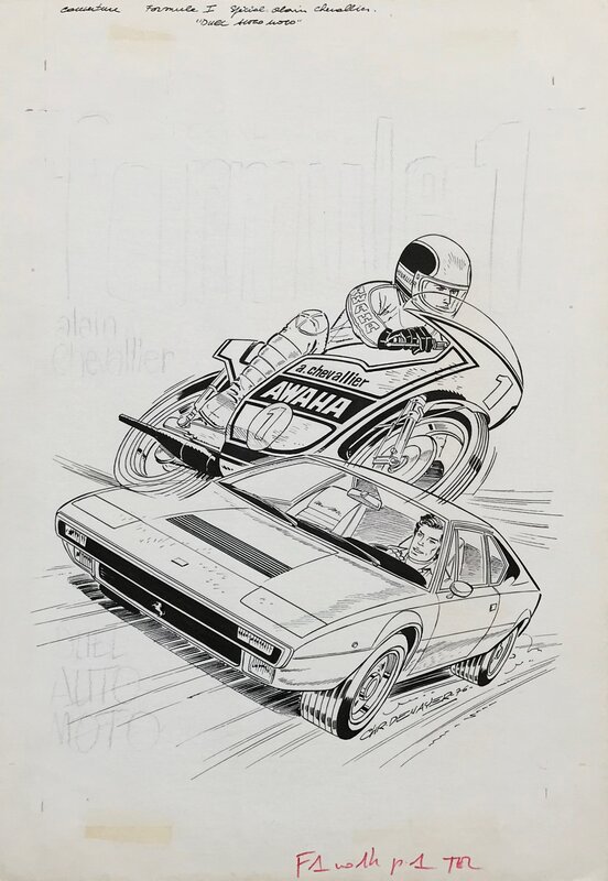 Christian Denayer, Alain Chevallier DUEL AUTO MOTO • Ferrari - Couverture originale