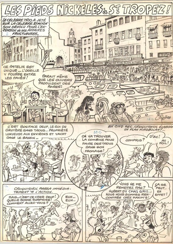 René Pellos, Les Pieds Nickelés à Saint-Tropez - Page 1 - Comic Strip