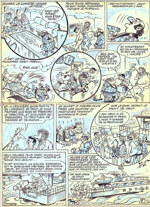 René Pellos, Les Pieds Nickelés à Saint-Tropez - Page 3 - Planche originale
