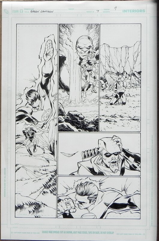 Green lantern 7 p.9 par Carlos Pacheco, Jesus Merino - Planche originale