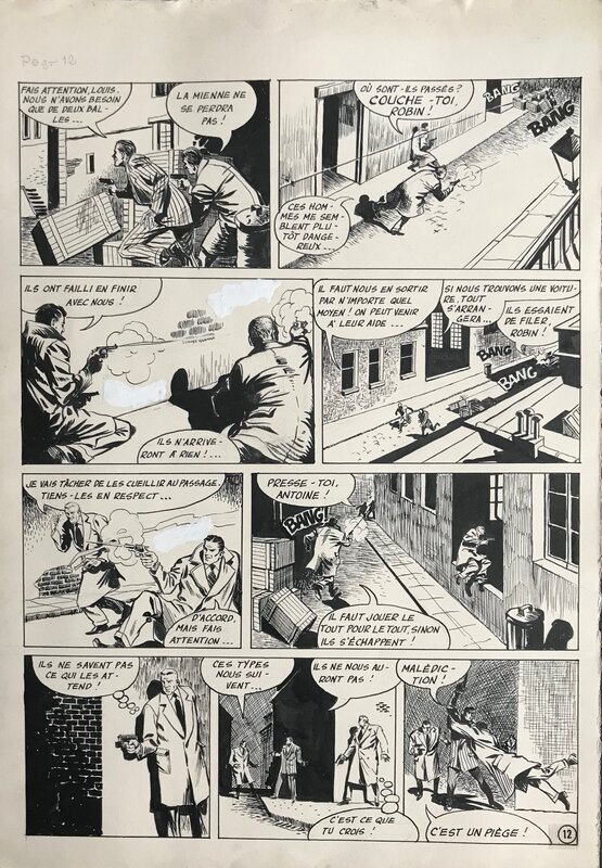 René Brantonne, Jack Sport - le cas Boumelin pl 12 publiée dans Hardy n° 36 - Planche originale