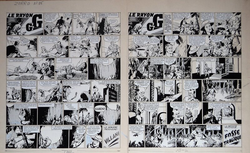 Steve Dowling, Garth - Le Rayon GG pl 86 & 87 publiées dans Zorro - Planche originale