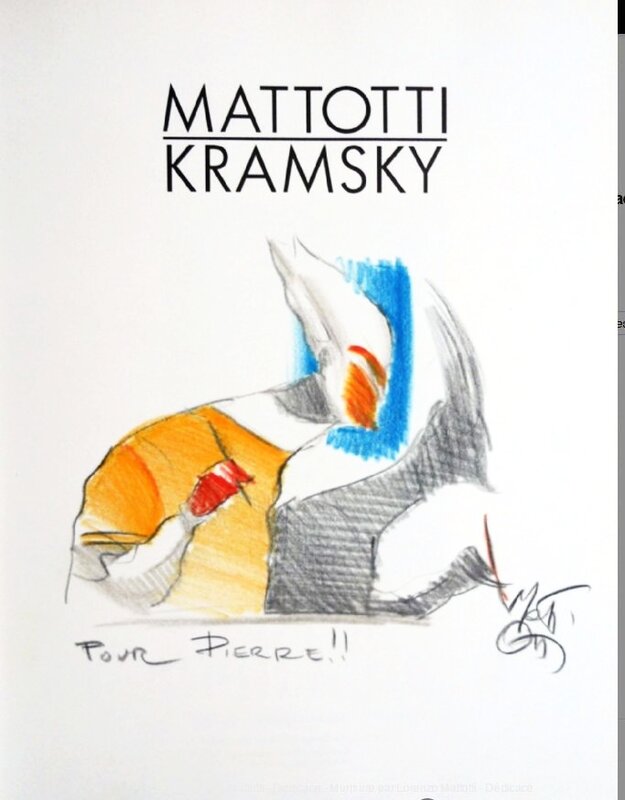 Dédicace de Mattotti dans l'EO de Murmure 1989 - Sketch