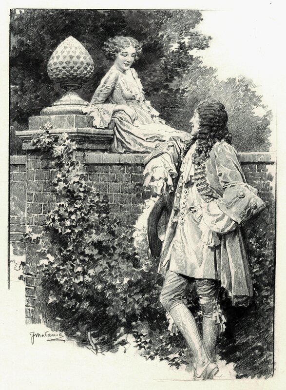 Fortunino Matania, Charles II and Nell Gwyn - Illustration originale