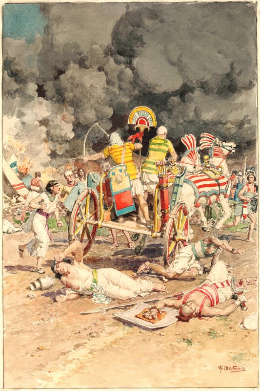 Persian Chariot par Fortunino Matania - Illustration originale