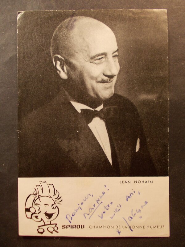 André Franquin, Carte dédicacée du Cirque Spirou (4) Jean NOHAIN, circa 1960. - Original art