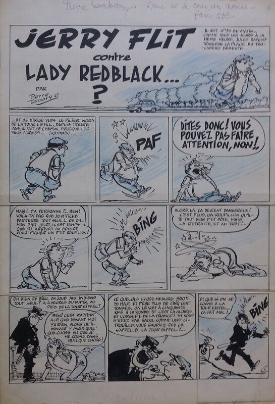 Pierre Tabary, Jerry FLIT contre LADY REDBLACK - Planche originale