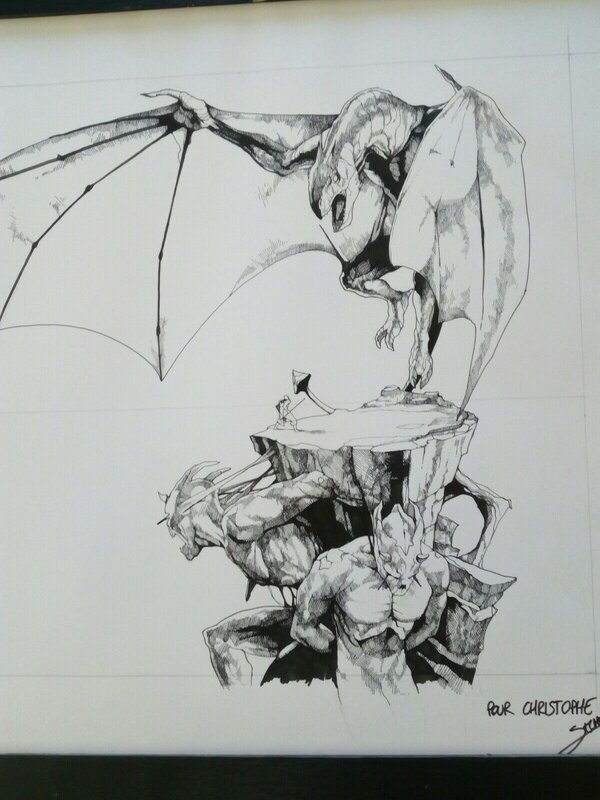 Planche originale dragons par Valentin secher - Illustration originale