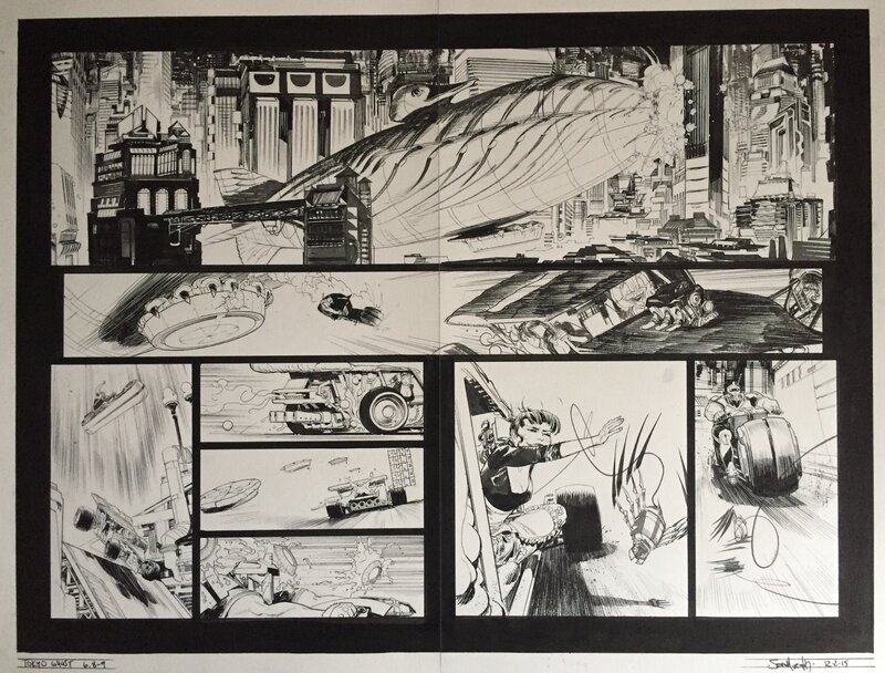 Sean Murphy, Matt Hollingsworth, Rick Remender, Tokyo Ghost #6, pages 8-9 - Planche originale