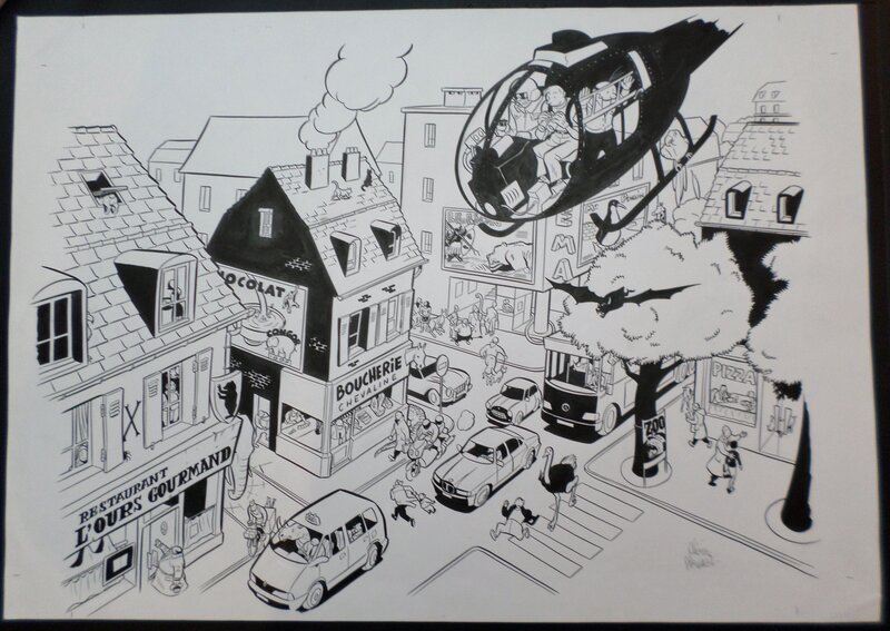 En vente - INSPECTEUR BAYARD par Olivier Schwartz - Illustration originale