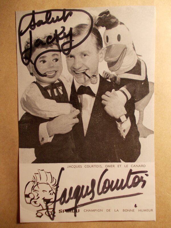 unknown, André Franquin, Carte dédicacée du Cirque Spirou (11) Jacques COURTOIS, circa 1960. - Œuvre originale