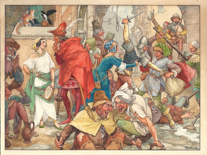 Chéri Hérouard, Cour des Miracles - Esmeralda - Illustration originale
