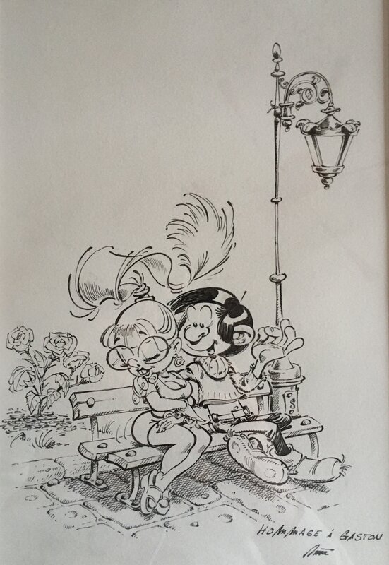 Hommage à Franquin par Radič-Miša Mijatović - Illustration originale