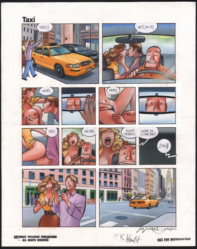 Juan Álvarez, Jorge Gomez, Taxi (Playboy magazine) - Planche originale