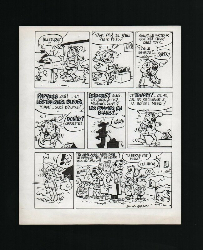 Olivier Saive, François Gilson, Sommaire du beau Journal de Spirou, circa 1993. - Planche originale