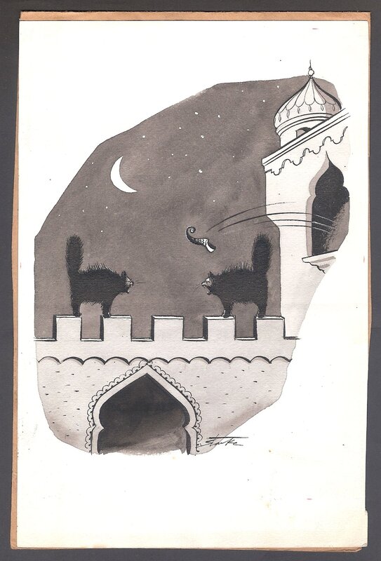 Leslie Starke, Cats (The New Yorker) - Illustration originale