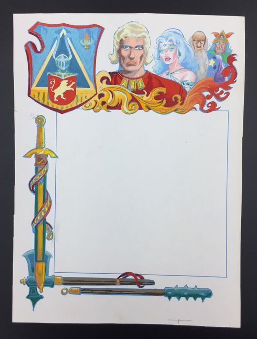 Karel Biddeloo, Studio Vandersteen, De Rode Ridder - Mise en couleur originale 4ème plat De Rode Ridder - (1984) - Original Cover