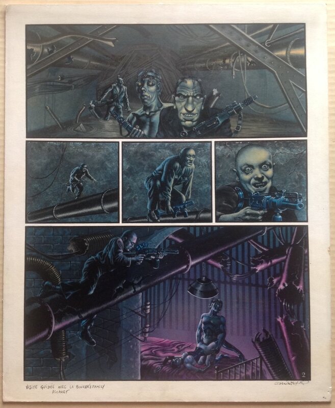Nicollet Planche Originale 2 BUNKER'S FAMILY Ténébreuses Affaires et Métal Hurlant 14 . - Planche originale Nicollet Planche Originale 2 BUNKER'S FAMILY Ténébreuses Affaires et Métal Hurlant 14 . - Planche originale