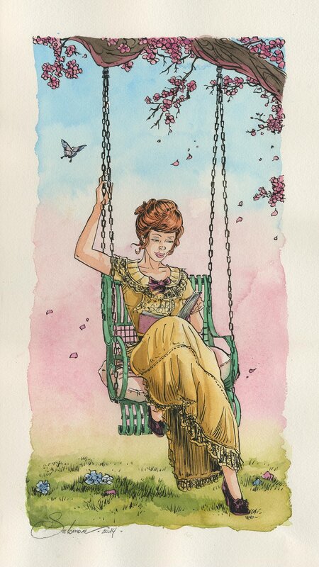 Margot bucolique by Paul Salomone - Original Illustration