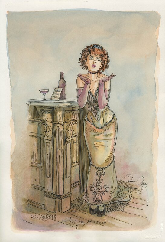 Margot baiser by Paul Salomone - Original Illustration