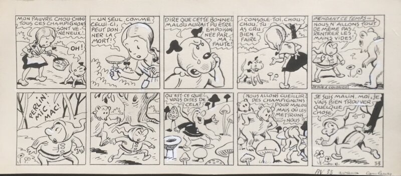 Perlin et Pinpin par Maurice Cuvillier - Planche originale