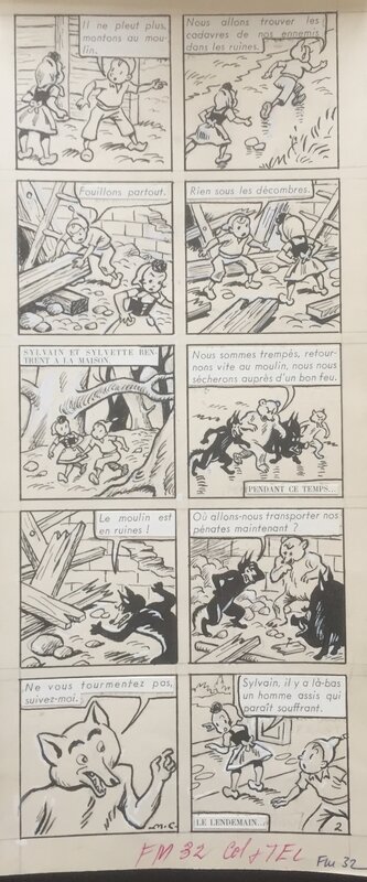 Sylvain et Sylvette par Maurice Cuvillier - Planche originale