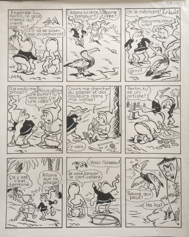 Perlin et Pinpin par M. Gellens - Planche originale