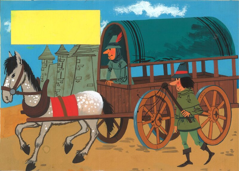Jamic, Jean-Antoine Brière, On vit apparaître des chariots - Illustration originale