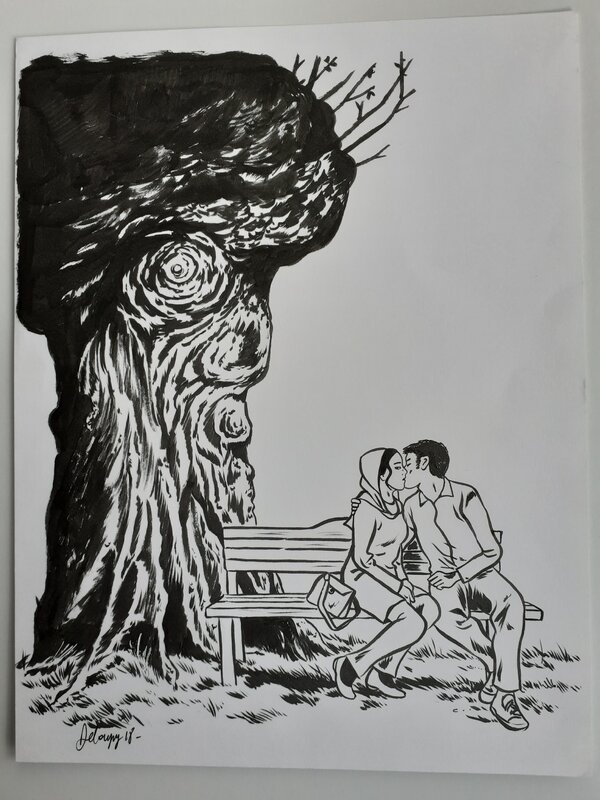 Deloupy, Love story à l'iranienne - Original Illustration