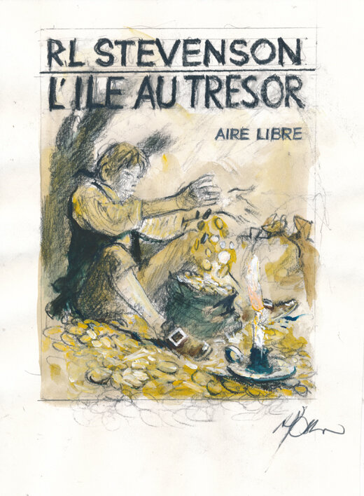 René Follet | 2013 | L'île au trésor: etude couverture (2) - Œuvre originale