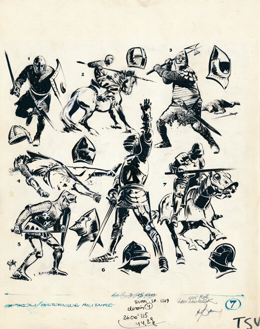 René Follet | 1961 | Métier des armes (supplement Spirou) - Illustration originale