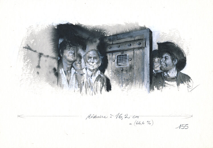 René Follet | 1983 | Petite histoire des guerres de Vendée: Les prisonniers sont libérés - Original Illustration