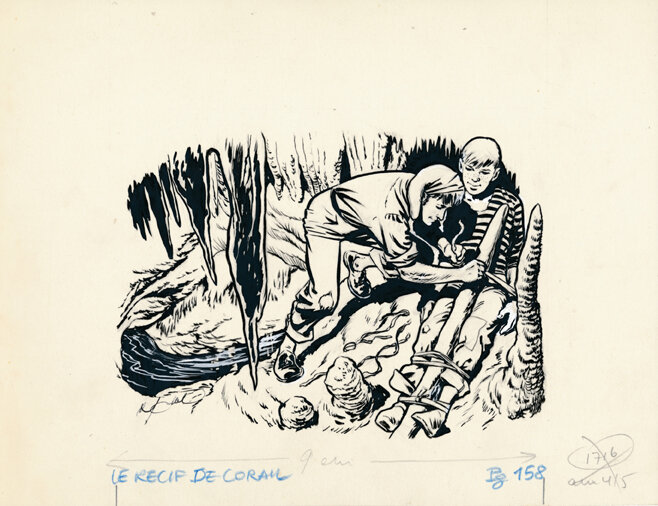 René Follet | 1955 | Le récif de corail 158 - Original Illustration