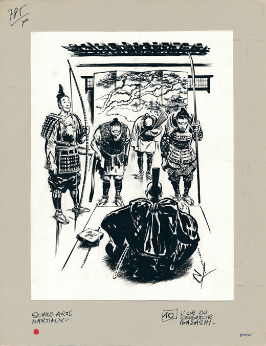 René Follet | 1981 | 15 histoires d’arts martiaux: L'or du seigneur Bazashi - Illustration originale