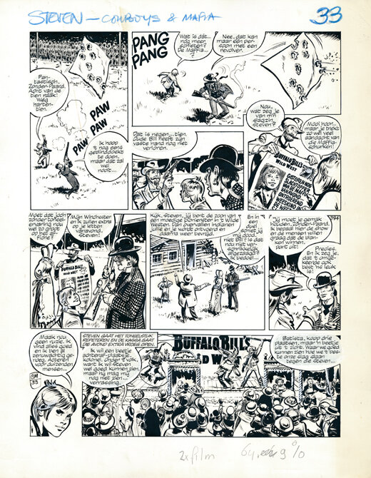 René Follet | 1982 | Steven Severijn: Cowboys en de mafia: planche 33 - Planche originale