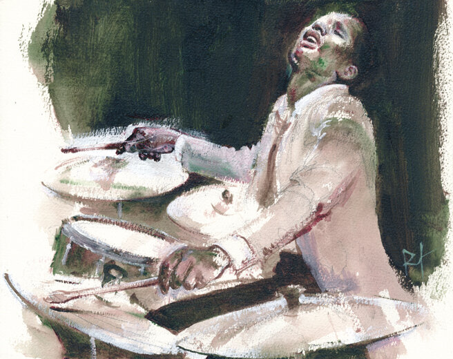 René Follet | 1995 (ca) | Play that jazz - Original Illustration
