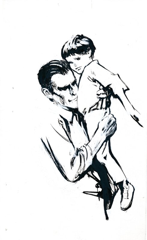 René Follet | 2000 (ca) | Père et fils - Illustration originale