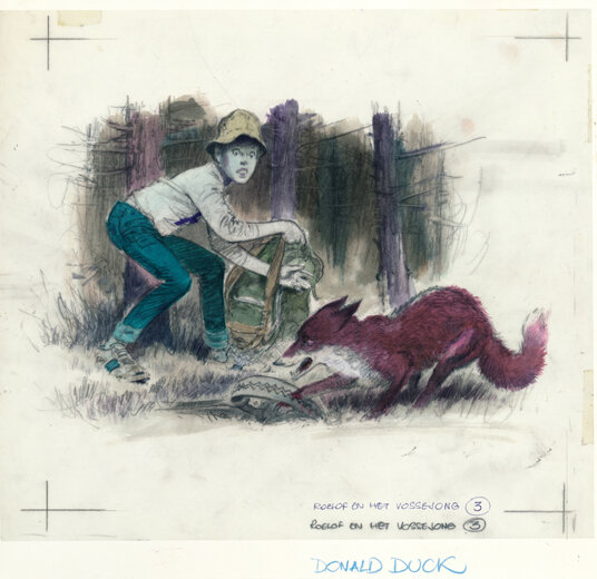 René Follet | 1984 | Donald Duck: Roelof en het vossenjong 3 - Illustration originale