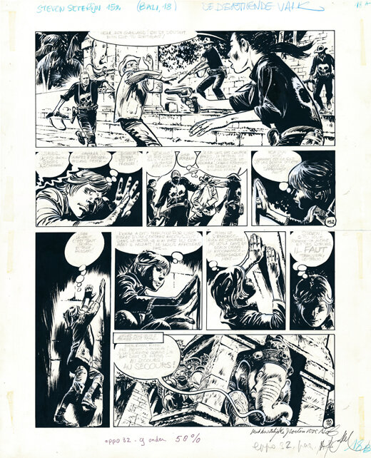 René Follet | 1977 | Steven Severijn: De dertiende valk planche 18 - Comic Strip