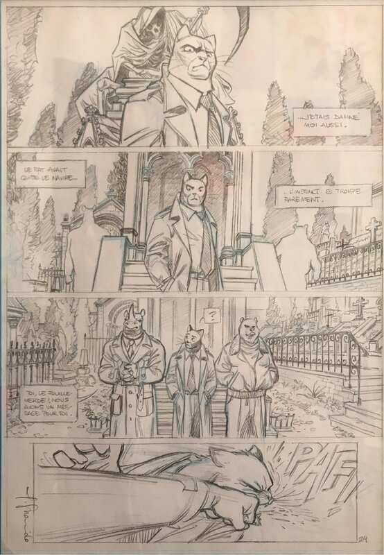 Juanjo Guarnido, Blacksad, la scène du cimetière - Comic Strip