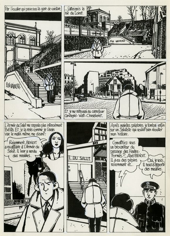 Jacques Tardi, Brouillard au pont de Tolbiac pl52 - Planche originale