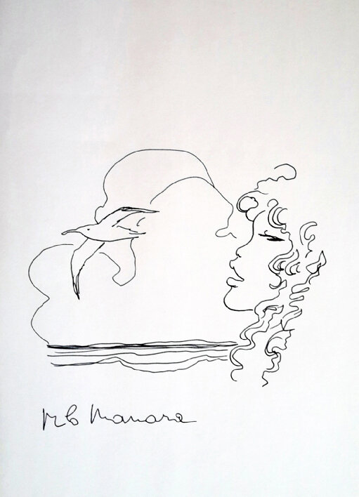 Milo Manara - Miele con gabbiano - Sketch