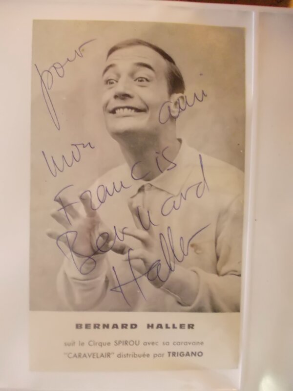 unknown, Carte dédicacée du Cirque Spirou (12) Bernard HALLER, circa 1960. - Œuvre originale