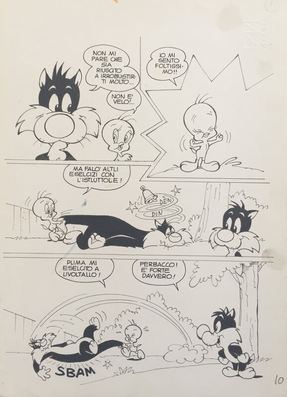 Titi et Sylvestre par Luciano Milano - Planche originale