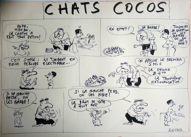 Les chats par Jean-Marc Reiser - Planche originale