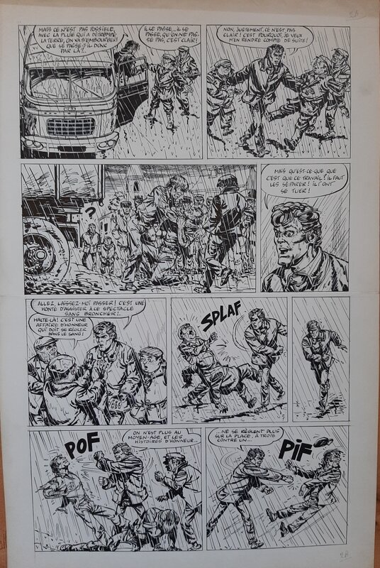 Peter Glay, Jeff poilour et Jojo molette - Planche originale