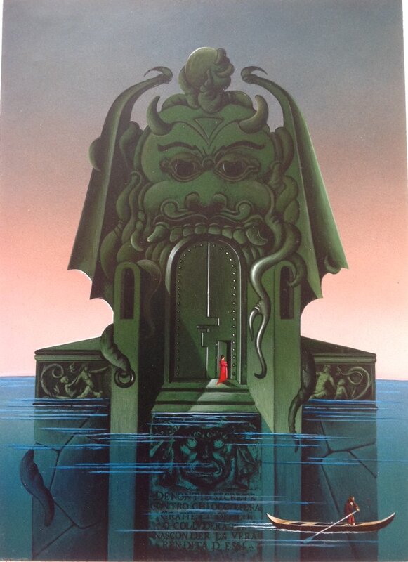 Kelek ( Keleck ) L'île des Morts  illustration  .   Le Diable et ses Trois Cheveux D'Or 1 , Conte de Grimm . - Original Illustration Kelek ( Keleck ) L'île des Morts  illustration  .   Le Diable et ses Trois Cheveux D'Or 1 , Conte de Grimm . - Original Illustration