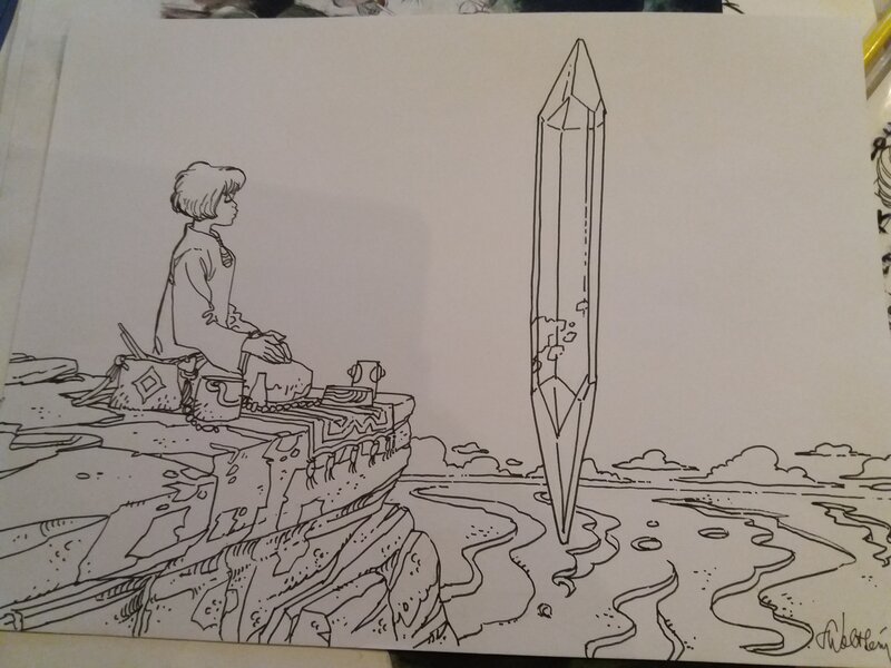 Hommage à Moebius par François Walthéry - Illustration originale