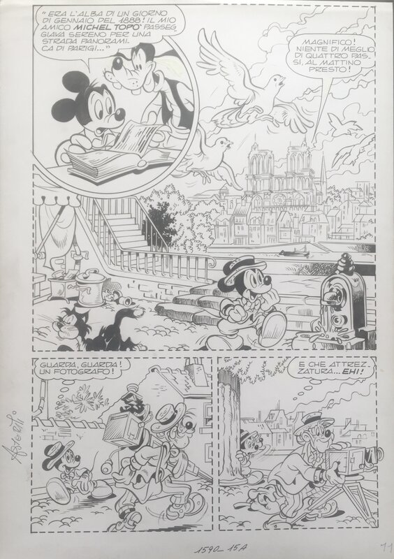 Mickey par Sergio Asteriti, Walt Disney - Planche originale